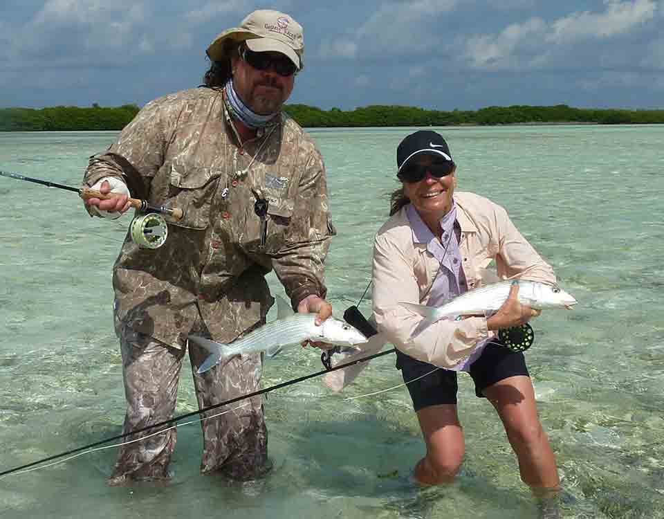 Couples Fly Fishing Tulum Mexico
